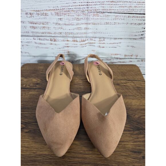 Torrid Womens slingback flats size 9 beige taupe pointed toe - Picture 1 of 4